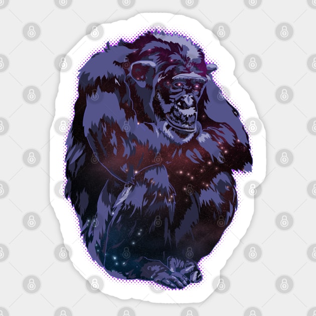 Cosmic Chimp Sticker by Dragonzilla